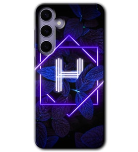 Galaxy S24 Kılıf HD Desen Baskılı Kılıf - Dark Neon Yaprak H Harfi