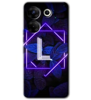 Tecno Camon 20 Pro 4G Kılıf HD Desen Baskılı Kılıf - Dark Neon Yaprak L Harfi
