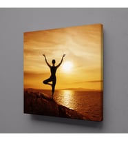 DOĞADAKİ MEDİTASYON KANVAS TABLO 40x40cm (Karışık)