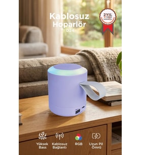 Torima Bluetooth Hoparlör SD USB Destekli Taşınabilir Speaker D24 Mor
