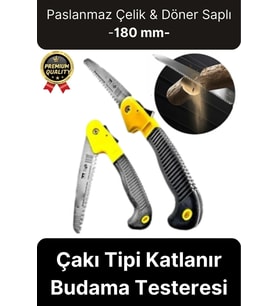 Dayanıklı Kaliteli Paslanmaz Çelik Döner Saplı Kamp Bahçe Katlanır Budama Testeresi Çakı Tipi 180 Mm