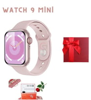 Watch 9 Mini Özel Hediye Paketli 3 Kordonlu Bileklik Hediyeli Amoled Ekranlı Akıllı Saat - HEDİYE KUTULU (Rose)