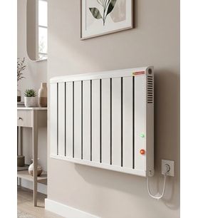 Hizmetterm Elektrikli Aluminyum Radyatör 1200W Çift Rezistanslı (600+600) 60c Termostatlı (Duvar Tip)
