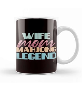 Wife Mom Mahjong Legend Mah-Jongg Player Solitaire Chinese Kupa Bardak Porselen