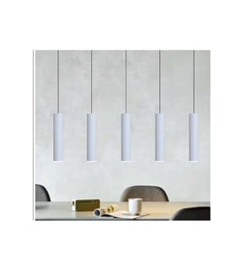 Mylights sıralı masaüstü beşli 5 li 120 cm mat beyaz gün ışığı led ampullü led avize masa üstü led s