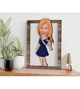 BK Gift Kişiye Özel Kadın Karikatürlü 3D Ahşap Tablo, Sevgiliye Hediye, Arkadaşa Hediye, Yıl Dönümü Hediyesi, Doğum Günü Hediyesi-11