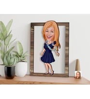 BK Gift Kişiye Özel Kadın Karikatürlü 3D Ahşap Tablo, Sevgiliye Hediye, Arkadaşa Hediye, Yıl Dönümü Hediyesi, Doğum Günü Hediyesi-11