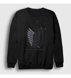 Presmono Unisex Siyah Survey Anime Attack On Titan Sweatshirt 124910tt
