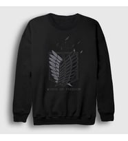 Presmono Unisex Siyah Survey Anime Attack On Titan Sweatshirt 124910tt