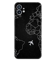 Nothing Phone 1 Kılıf Desenli Silikon Platinium Series Black Plane 1868