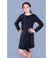 Toontoy Kız Çocuk Simli Elbise (Siyah)