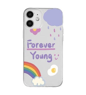Iphone 12 Uyumlu Forever Young Tasarımlı Şeffaf Telefon Kılıfı