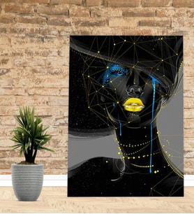 Kişiye Özel Afrikali Kız Tasarımlı Yeni İş Hediyesi Yeni Ev Hediyesi Kanvas Tablo 30x50 cm