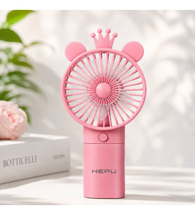 HEPU HP-F05 Şarjlı Mini El Vantilatörü USB Taşınabilir El Fanı Sessiz 3 Kademeli Çocuk ve Yetişkin Uyumlu Pembe