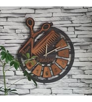 Kişiye (Kuaförlere) Özel Dekoratif Ahşap Duvar Saati 40 cm