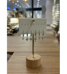 Yakemiyou Silver Kuzey Yıldızı Altılı Küpe