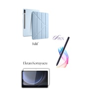 Fuchsia Galaxy Tab S10 Plus ile Uyumlu Tablet Kılıfı S Pen Tablet Kalemi Temperli Ekran Koruyucu Set