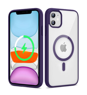 Apple iPhone 12 Kılıf Magsafe Wireless Şarj Özellikli Silikon Zore Ege Kılıf (Mor)