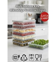 2,4 LT Multi Saklama Kabı Difrize Uygun 12 Adet No:4 (Şeffaf)