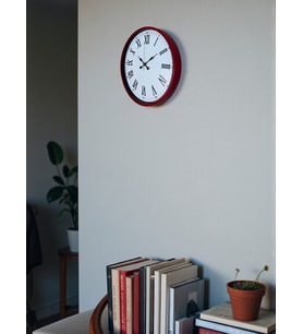 36 Cm Kırmızı Roma Rakamlı Duvar Saati (Standart)