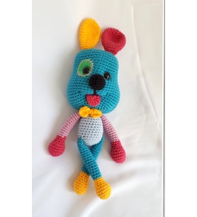 Sevimli Köpek Çıngırak Amigurumi Organik Oyuncak