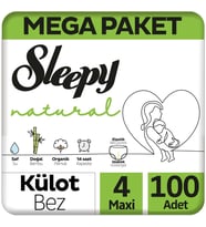Sleepy Natural Külot Bebek Bezi Mega Paket 4 Beden 100 Adet
