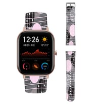Xiaomi Amazfit GTS 2E Desenli Silikon Kordon Akıllı Saat Kayış WatchBand Kişiye Özel - Dokulu Elips