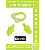 Elastik Yumuşak Havuz Deniz Su Sızdırma Gürültü Önleyici KULAK BURUN TIKACI SETİ