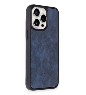 Newface Apple iPhone 15 Pro Kılıf Aras Deri Kapak - Lacivert