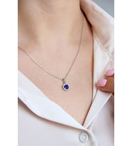 925 Ayar Gümüş Zirkon Taşlı Kolye - N093601
