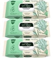 Komili Islak Havlu Mendil 50 Yaprak (3 Lü Set) Çay Ağacı Serisi Antibakteriyel (150 Yaprak)