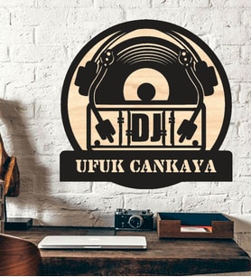 Kişiye Özel Dj Dısc Jockey Temalı Ahşap Duvar Tablo