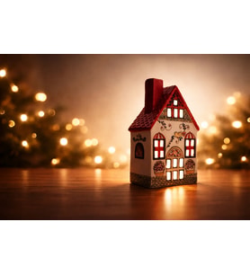 %100 El Yapımı Seramik Kır Evi Tarzı Mumluk - Sıcak ve Rahat Bir Ev Dekorasyonu Hediyesi 20x5 cm