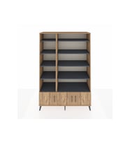 Hyperion Dolap 10 Raflı 3 Kapaklı 132x44x195 Çam-Çam/Antrasit