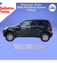 Daihatsu Terios Krom Cam Çıtası 4 Parça 2006-2017 Arası Paslanmaz Çelik