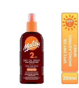 Malibu Güneş Koruyucu Dry Oil Bronzlaştırıcı Sprey SPF2 200ml