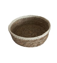 Hasır Örgü Çok Amaçlı Sepet 24 Cm (Krem)