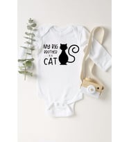 Unisex Bebek Beyaz Brother Cat Çıtçıtlı Body