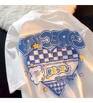 Retro Corecvry Baskılı Beyaz Unisex Oversize T-shirt
