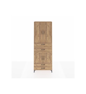 Arges Dolap 4 Raflı 4 Çekmeceli 4 Kapaklı 88x30x243 Çam-Çam