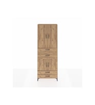 Arges Dolap 4 Raflı 4 Çekmeceli 4 Kapaklı 88x30x243 Çam-Çam