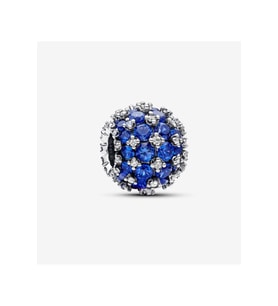 Işıltılı Pavé Yuvarlak Mavi Charm