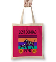 BEST DOG DAD EVER Fathers Day Gift 2021 Bez Çanta Uzun Saplı