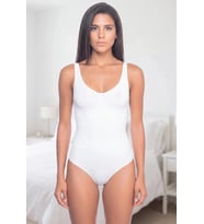 Giyim Premium Beyaz Rengi Kadın Korse Body Kalın Askılı