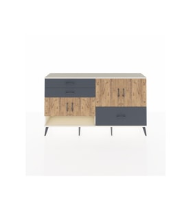 Arges Konsol 3 Raflı 3 Çekmeceli 4 Kapaklı 176x30x99 Aytaşı-Çam/Antrasit