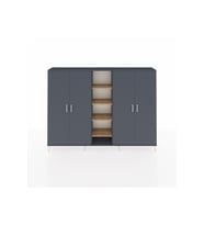 Arges Dolap 12 Raflı 4 Kapaklı 220x30x163 Antrasit-Antrasit/Çam
