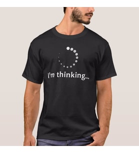 Kişiye Özel Düşünüyorum Baskılı Unisex Siyah Tişört