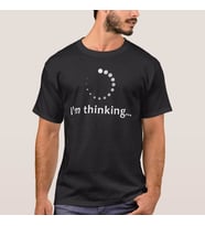Kişiye Özel Düşünüyorum Baskılı Unisex Siyah Tişört