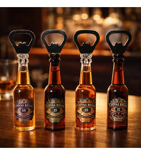 4'lü Set İkonik İçki Şişesi Tasarımlı Magnetli Şişe Açacağı Dekoratif Bar Tipi Açacak 14 Cm