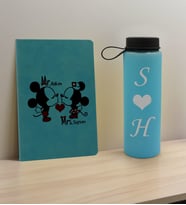 BK Gift Sevgiliye Özel İsimli Turkuaz Defter ve Cam Matara Hediye Seti-5, Sevgiliye Hediye, Sevgililer Günü, Yeni İş Hediyesi